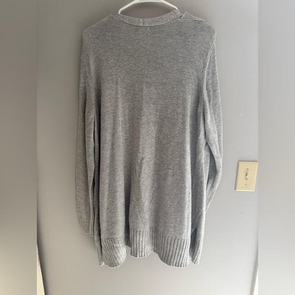 Old Navy Open Front Long Knit Cardigan Sweater Woman’s SZ XL Grey Lightweight - Picture 6 of 8